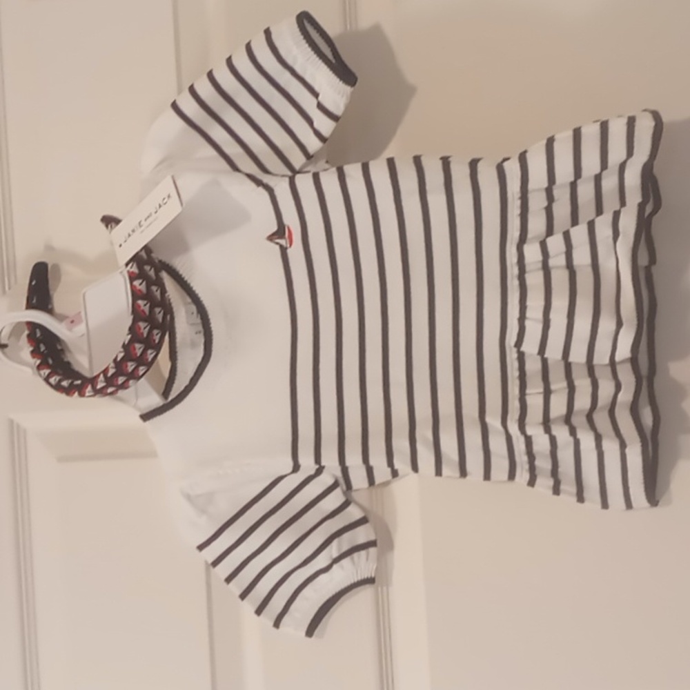 Janie and Jack Merchant Marine Sweater & Matching Headband NWT Size 6 & 7